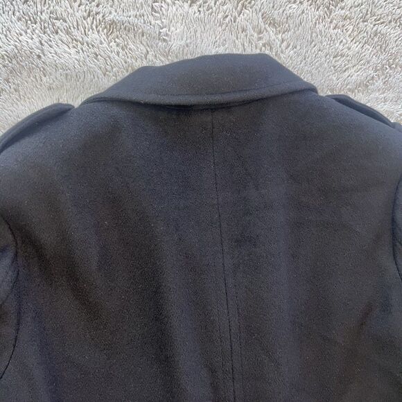 Theory Men’s Smitten Wool Cashmere Peacoat Double Breasted Black XL Military - Picture 8 of 9